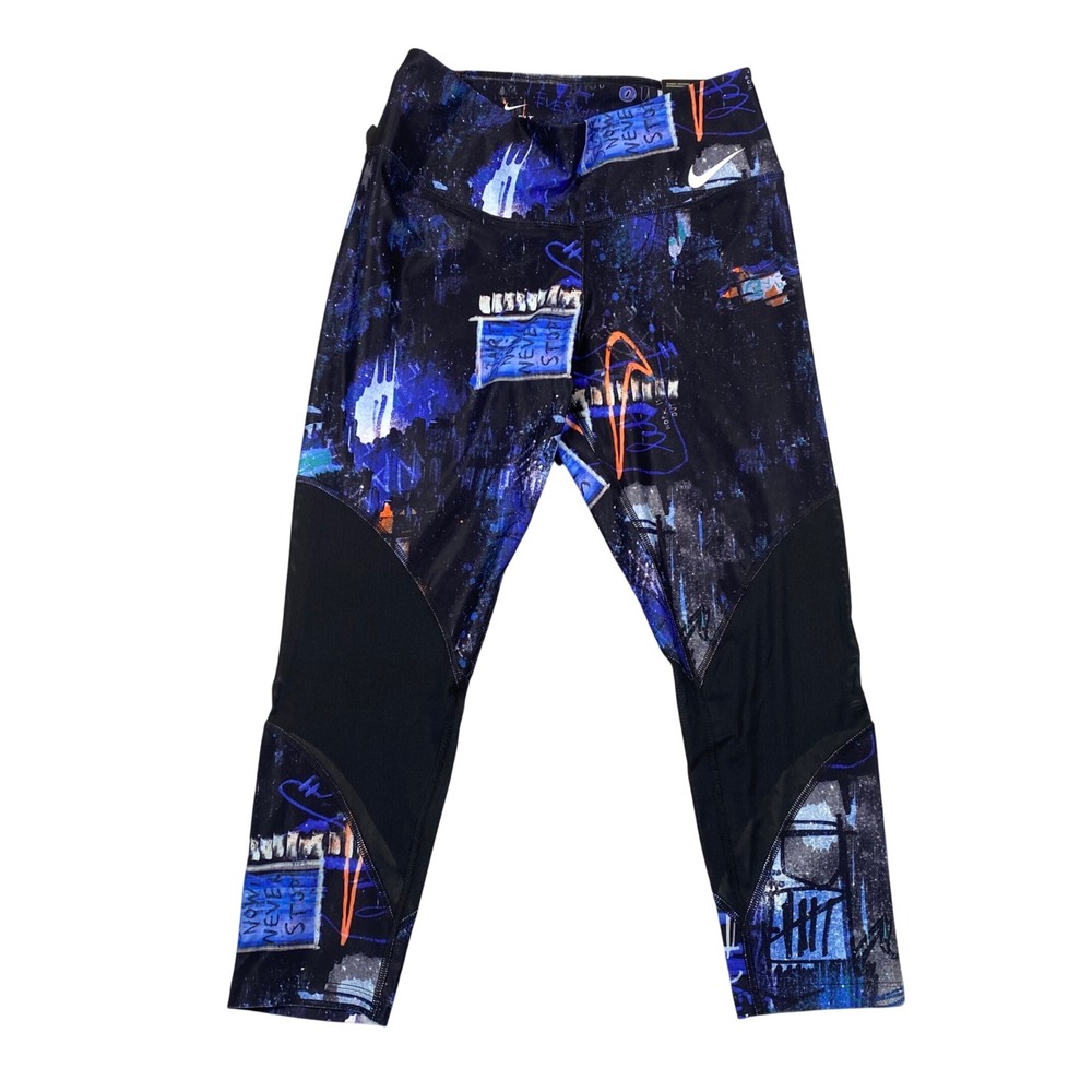 Nike Power Victory Tight Fit Leggings Mid Rise Crop Length‎ Small Graffiti NEW